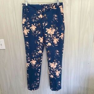 Cynthia Rowley Aqua and Cream Floral Dress Pants